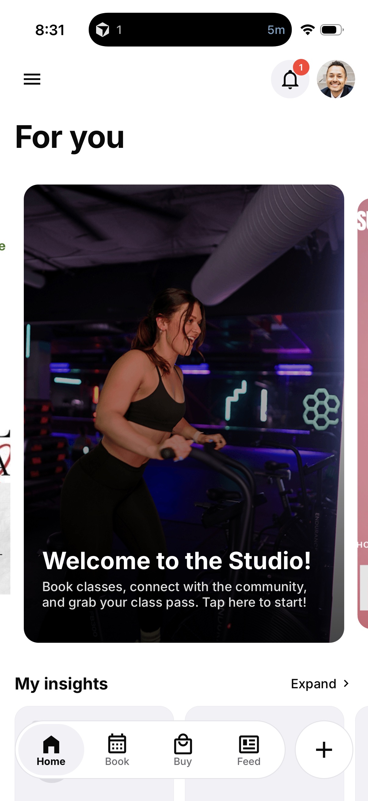 Personalized For You tab in THE STUDIO app